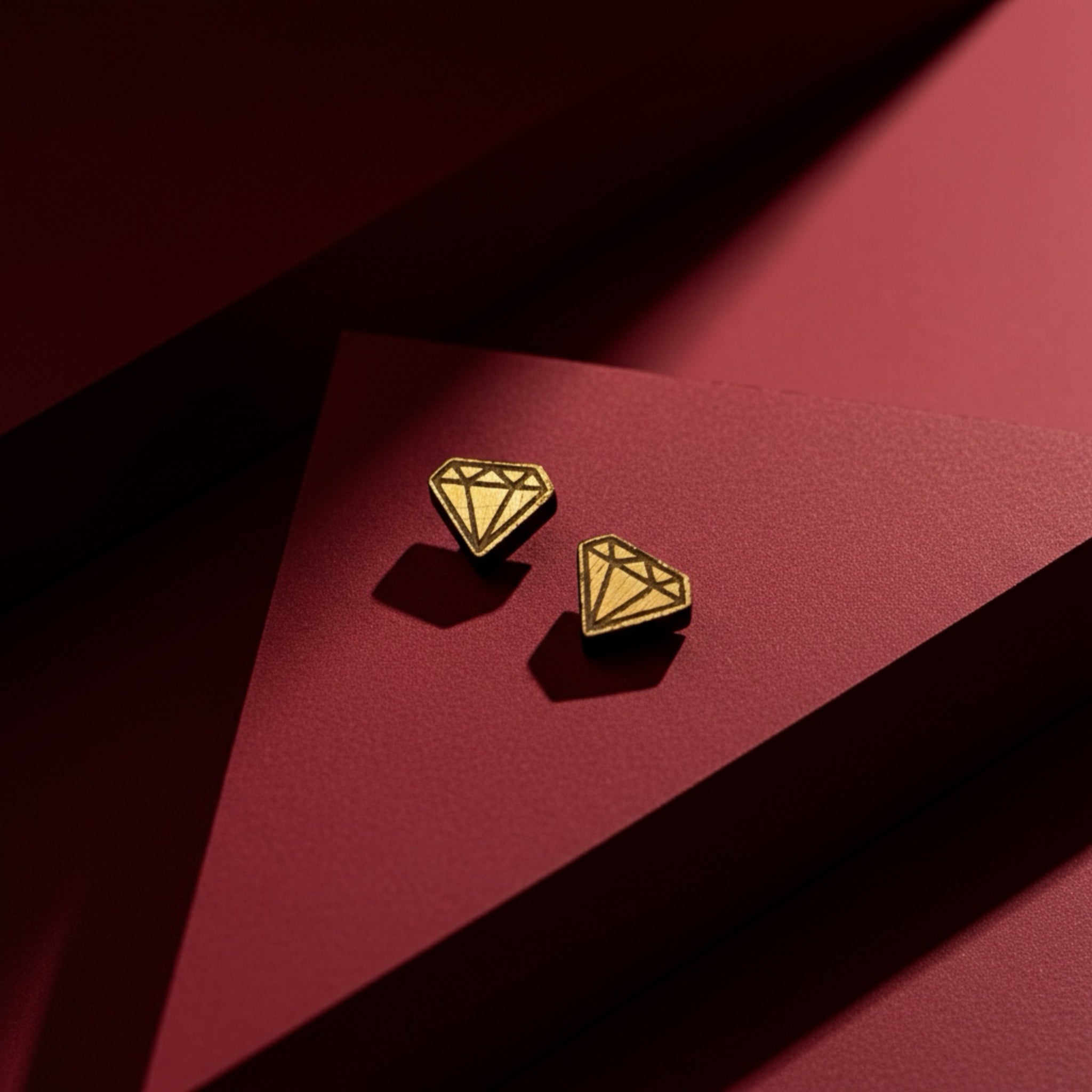 Golden diamonds Earstuds
